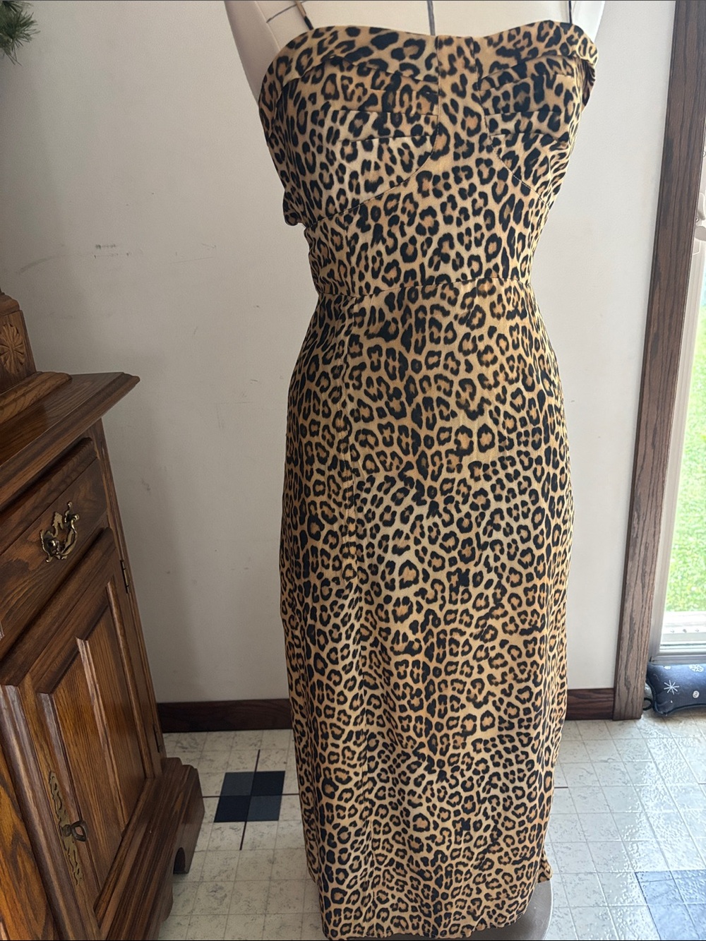 NWT VIX Paula Hermanny Leopard Dress . Size Large